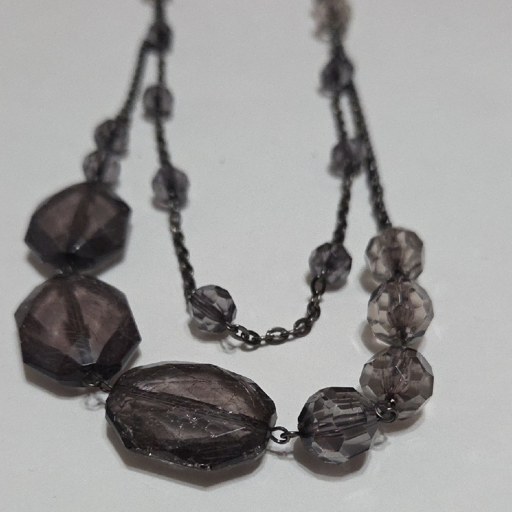 Source Unknown Smoky Gray Beaded Necklace